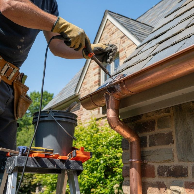 Copper Downspout Installation